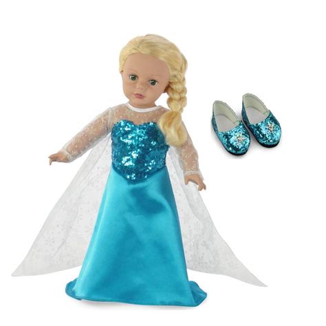 Fits 18 American Girl Dolls Princess Elsa Frozen Inspired Dress 18