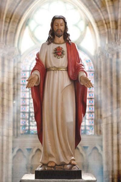 Church Size Sacred Heart Of Jesus In Wood 48 Inches High Statue