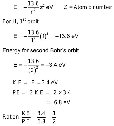 Kinetic And Potential Energy In Ev Of Electron Present In Second Bohr