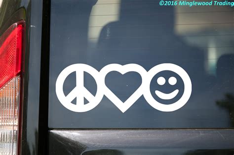 Peace Love Happiness Vinyl Decal Sticker 7 X 25 Peace Sign Heart