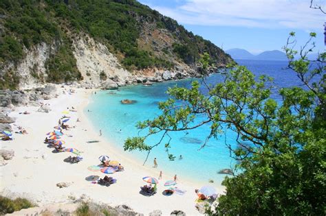 Greece Ionian Islands Lefkas Is Lefkada Agiofili Beach Only