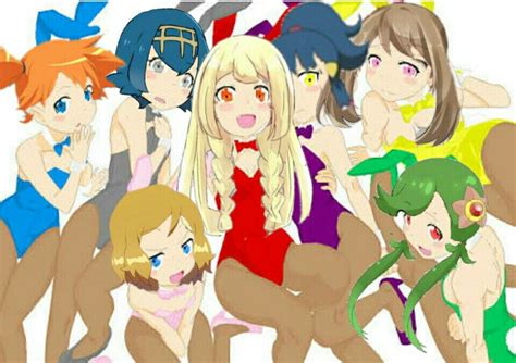 Pokegirl Misty May Dawn Serena Lana Lillie Mallow Ash And Misty