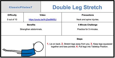 Free Downloadable Classic Pilates Exercise Card 7 Of 34