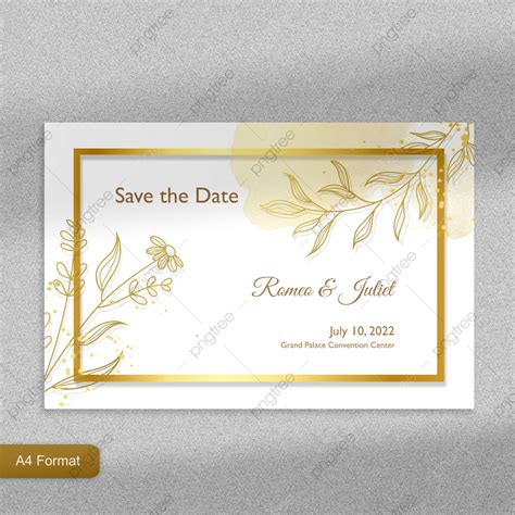 Golden Wedding Invitation Template Template Download On Pngtree