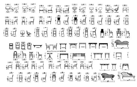 Miscellaneous Common And Creative Chair Elevation Blocks Cad Drawing