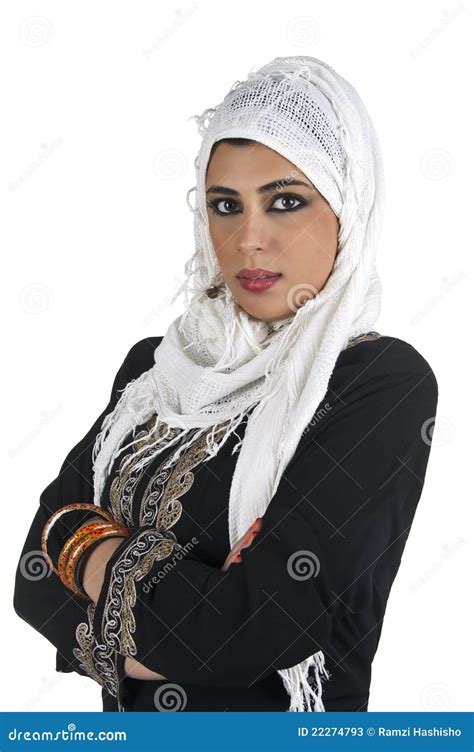 Beautiful Arabian Lady Wearing Traditional Islamic Stock Photos Image
