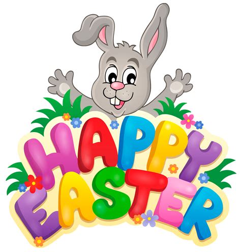Transparent happy easter with bunny clipart picture - Cliparting.com