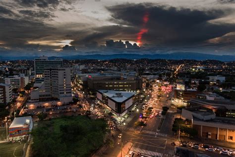 Stunning Sunset With Strange Light Beam Cúcuta Colombia Dronestagram