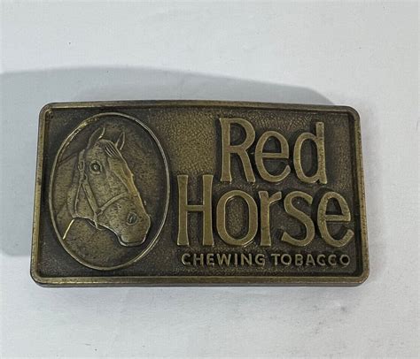 Vintage Original Red Horse Chewing Tobacco Brass Belt Gem