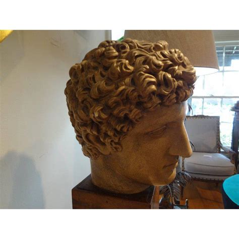 Antique Italian Terracotta Classical Bust On A Wood Base