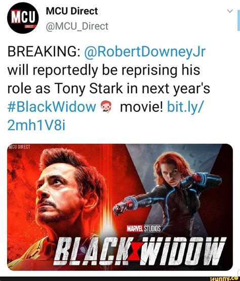 Check spelling or type a new query. BREAKING: @RobertDowneer will reportedly be reprising his role as Tony Stark in next year's # ...