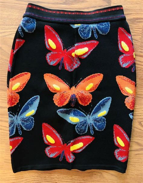 Azzedine Alaia Fw 1991 Vintage Butterfly Print Fitted Skirt For Sale