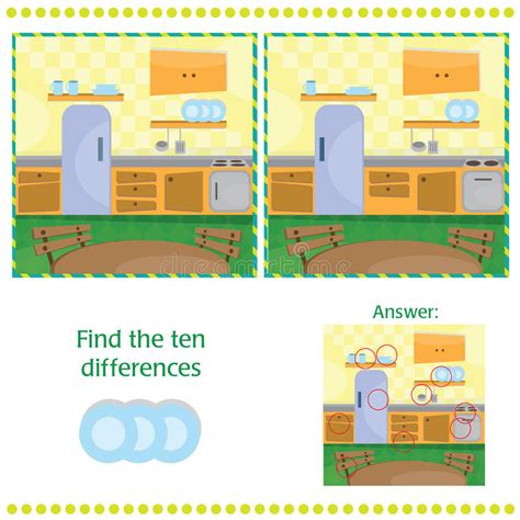 Find Differences between the Two Images Stock Vector - Illustration of ...