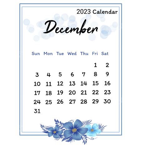 December Calendar Png Picture December 2023 Calendar In Frame Blue