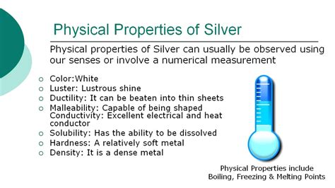 Basically, physical properties are those which you can observe and measure without changing the chemical identity of your sample. Silver Element *** - YouTube