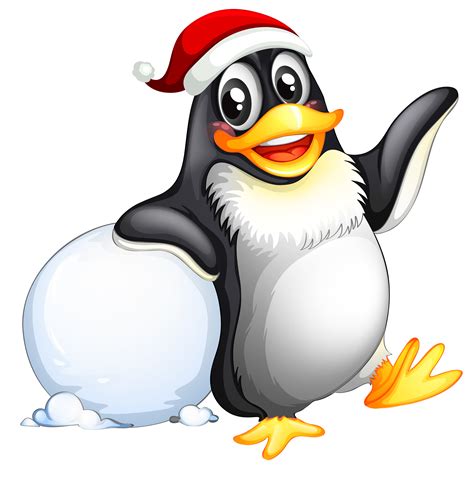 Penguin Character With Snowball 445742 Vector Art At Vecteezy