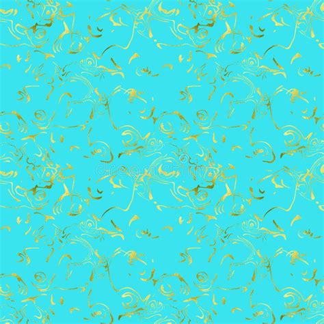 Turquoise Pattern With Gold Elements Stock Illustration Illustration