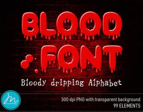 Spooky Alphabet With Blood Dripping Bloody Font Dripping Etsy Sweden