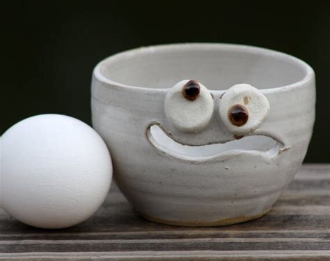 Black And White Kitchen Egg Separator Handmade Pottery