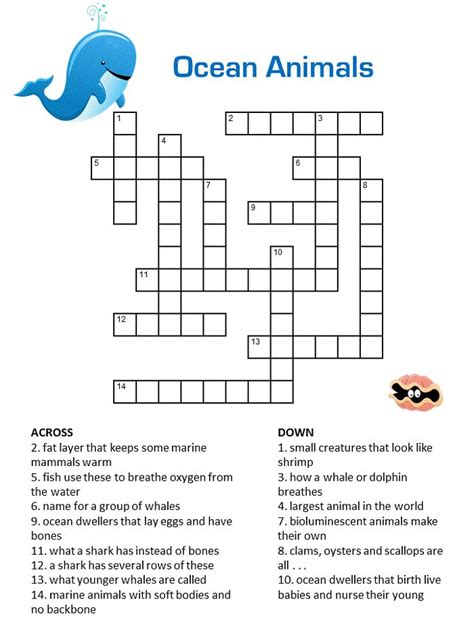 Try using math puzzles to challenge and engage them, and get ready to see the difference! Printable Ocean Animals Crossword Puzzles for Kids | K5 ...