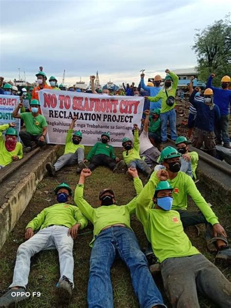 shipyard workers hold rallies vs consolacion reclamation project inquirer news