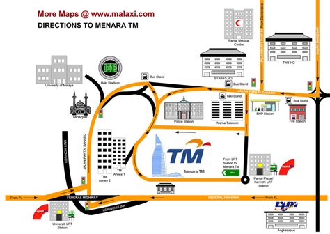 It is used as the headquarters of tenaga nasional, the national power utility company. Menara TM map (TM tower) Menara Telekom Malaysia peta