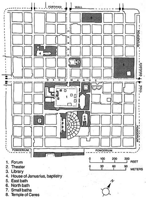 Plan of Roman castrum at Timgad, Algeria | Historical architecture ...