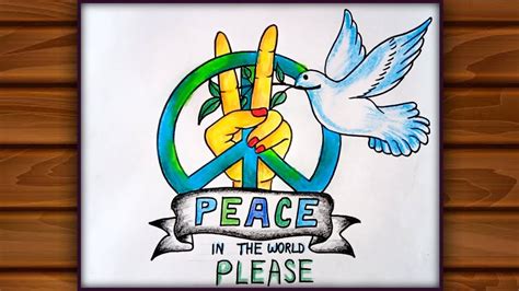 World Peace Day Drawing Easy Peace Drawing International Dozorisozo