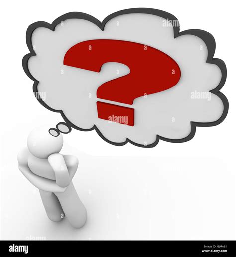 Question Mark Thinker Thought Bubble Thinking Of Answer Stock Photo Alamy