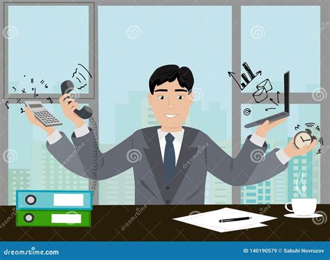 Sales Manager Working In The Office Vector Icon Profession Of Sales