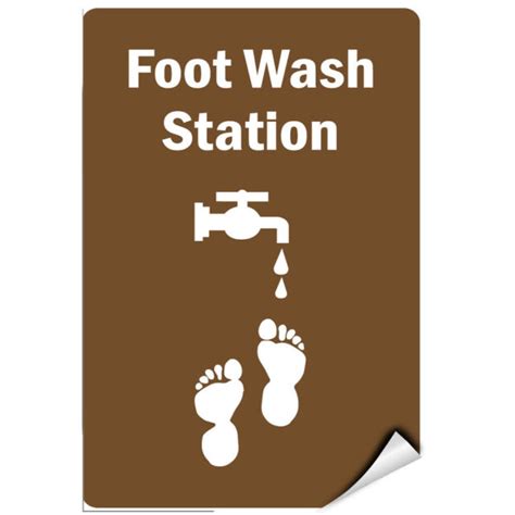 Foot Wash Station Activity Sign Park Signs Label Decal Sticker Ebay