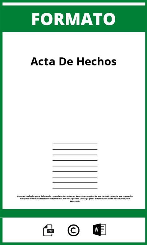 Formato De Acta De Hechos 2024