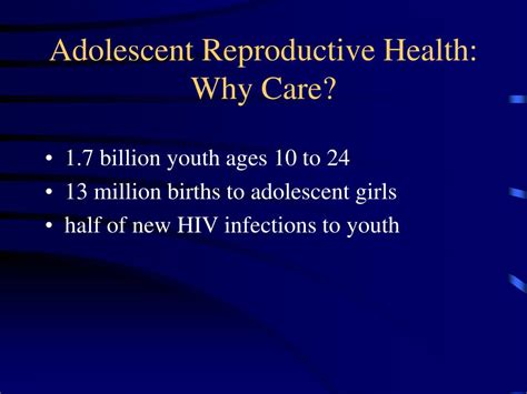 Ppt Adolescent Reproductive Health Policy Progress And Problems