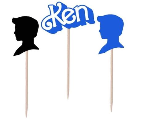 KEN Silhouette Cupcake Toppers Barbie Party 24 Count Etsy
