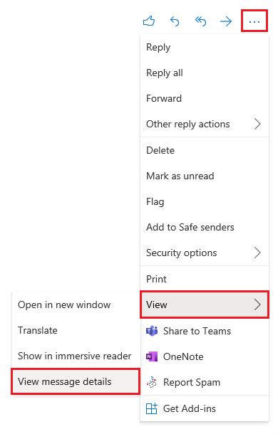 How To Show Full Message Headers Of An Email In M365 Owa 電算服務中心