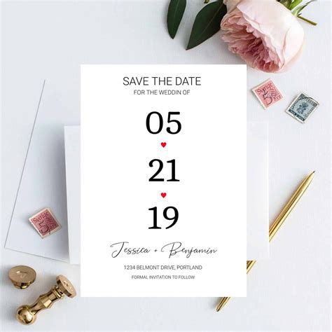 Minimal Save The Date Templates Do It Yourself Printables