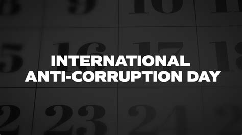 international anti corruption day list of national days