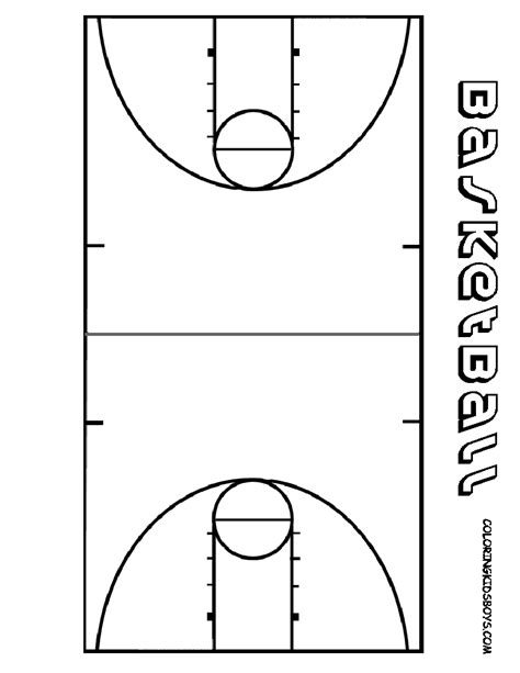 Free Printable Basketball Court Sports Pinterest