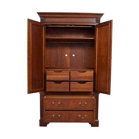 87 Off Ethan Allen Ethan Allen Wood Tv Armoire With Shelves Storage