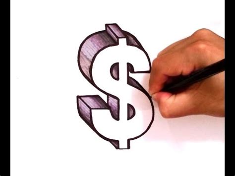 How to Draw a Dollar Sign $ in Black and White - YouTube