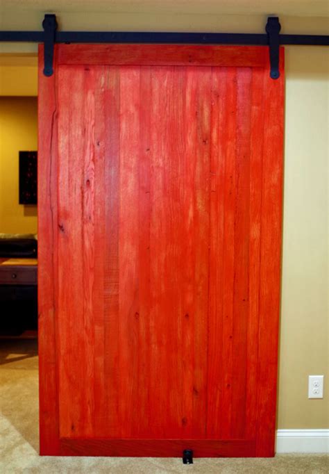 How to make your own sliding barn door. Barn Door Rustic Wood Red