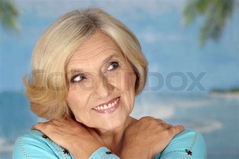 Beautiful Portrait Of An Older Woman Stock Image Colourbox