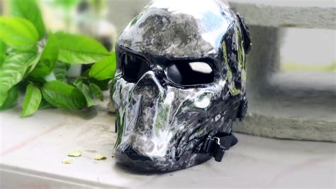 Forged Carbon Fiber Skinning Wrapping A Skull Full Face Mask Youtube