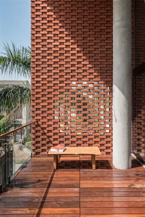 Brick Facade House Design Work Group Surat 19 The Architects Diary