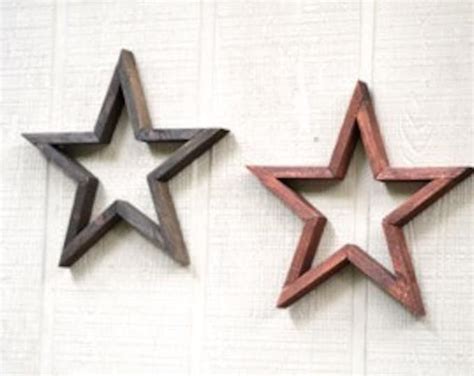 Large Wooden Star Rustic Wood Star Wall Hanging Primitive Large Wooden
