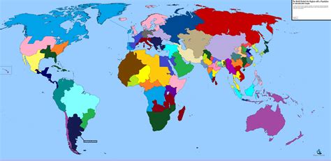 The World Divided Into Regions With A Population Of 100000000 People