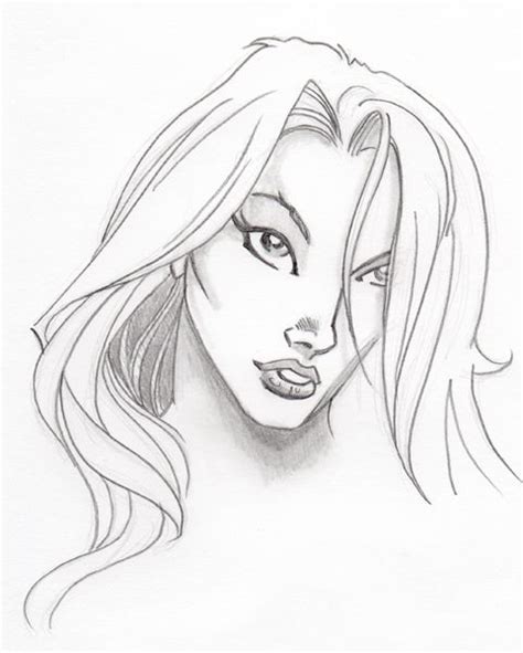 Drawing Faces Comics Comic Book Female Face Sketch With Images Face