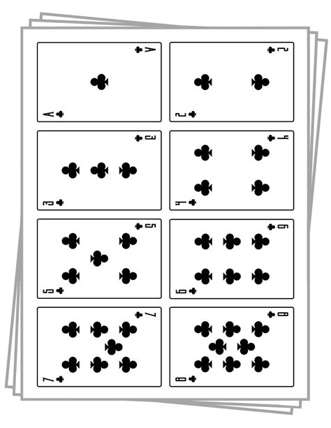 Printable Playing Cards Free Pdf Sheets In 3 Sizes