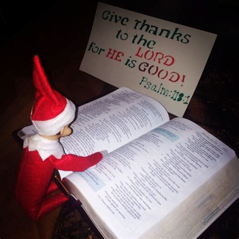 Bible Study Shelf Ideas Give Thanks Elf On The Shelf Psalms Bible