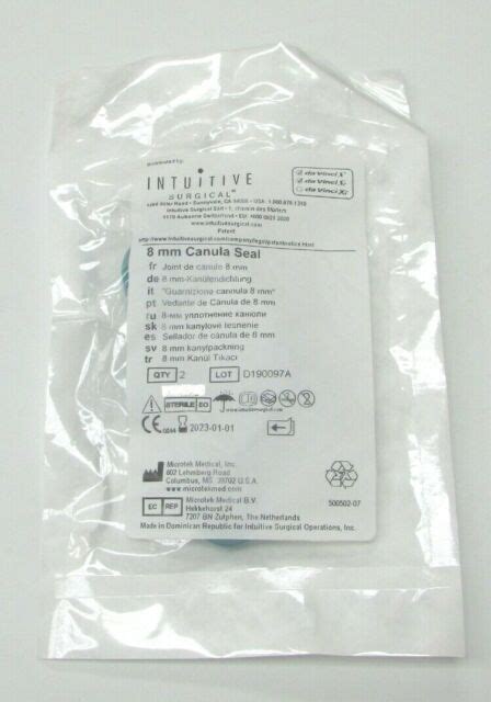 Intuitive Surgical 40007 8mm Cannula Seal Exp 01012023 2pack Ebay